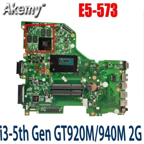 Akemy DA0ZRTMB6D0 motherboard for ACER E5-573 E5-573G notebook motherboard 100% test work W/ CPU i3-5th Gen GT920M/940M 2G