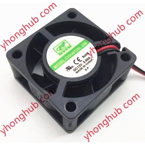 CCHV CHA4012SL-20B DC 12V 0.05A 40x40x20mm 2-Wire Server Cooling Fan