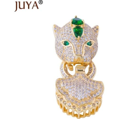 Diy Jewelry Findings Bijoux Zircon Leopard head Clasps For Bracelets Necklaces Connector Charm Copper Animal Micro Pave Jewelry