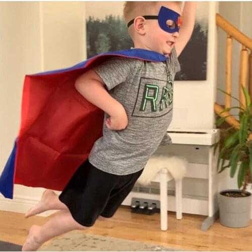 Halloween Princess Cape Cosplay Costume 1Cape + 1Mask Superhero Cape Double Side For Kids Child Birthday Party Christmas 70*70cm