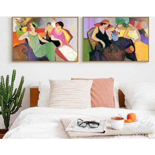 Cotton no frame abstract cartoon woman canvas printings oil painting printed on cotton home wall art decoration pictures