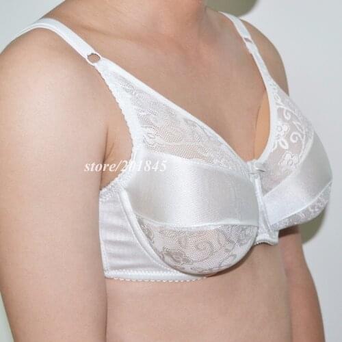 1 Pair 300g artificial breast prosthesis dressing mastectomy breast camouflage + 1 piece of silk white bra bust 90 code