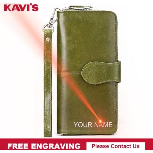 KAVIS Brand Designer Wallets Women Many Departments Clutch Wallet Female Long Large Card Purse Ladies Handbag High Capacity New