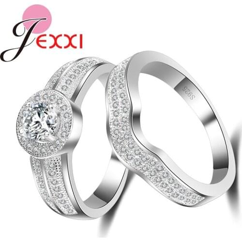 2 PCS Rings Set For Women Girls 925 Sterling Silver Charm Ring Best Christmas Birthday Gift For Beloved Wholesale