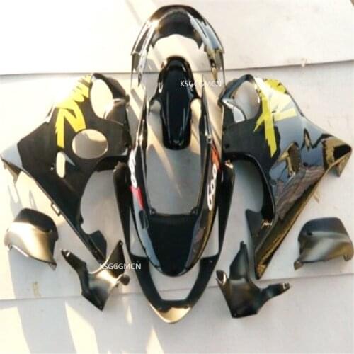 High grade fairings kit for HONDA 1999 2000 CBR 600 F4 black/yellow 99 00 CBR600 f4 body repair parts fairings kit