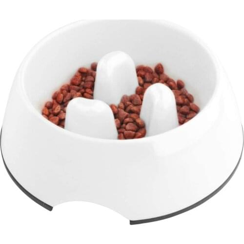 Pet Feeder Melamine Dog Bowl Slow Bowl Anti Choking Puppy Cat Eating Dish Bowl Anti-Gulping Food Non-slip Dish