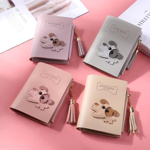 Mini Short Bifold Purse Zipper Coin Bag Men Women Card Cute Cat PU Leather Wallet Fashion Bags 2020 for Women Kid