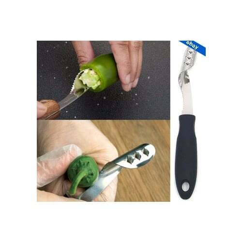 Cayenne Pepper Corers Stainless Steel Serrated Seed Remover Kitchen Tool Vegetable Fruit Gadget Tools Cutter Slicer Chilli Tools