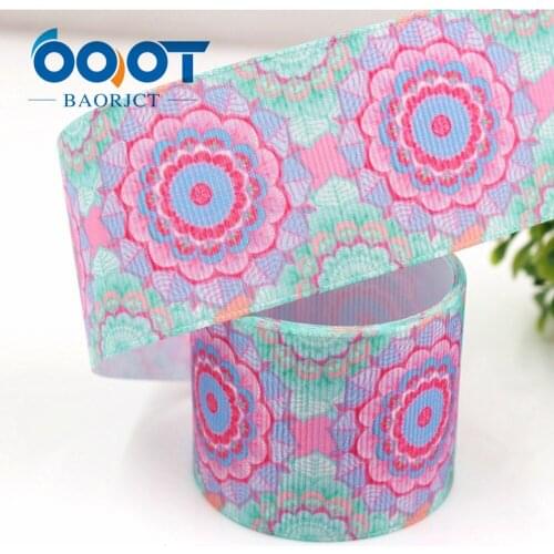 1-1/2"(38mm) Grosgrain Ribbon Gradient flowers Printed Tape 10y DIY Head Accessoris Wrapping Decorative Holiday Decorations