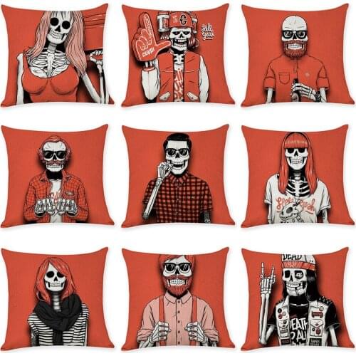 Creative Skeleton Throw Pillow Case Cushion Covers for Home Sofa Chair Decorative Pillowcases