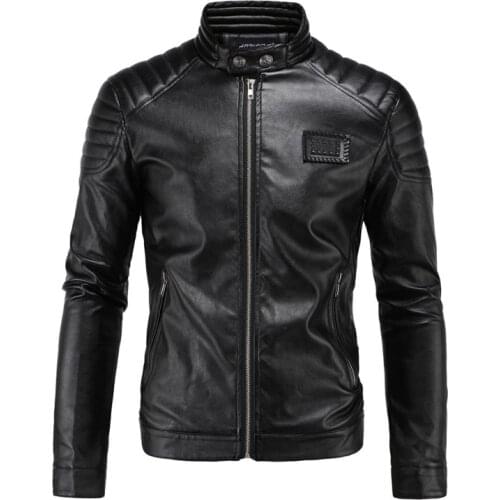 New Trend Motorcycle Leather Jacket Embroidery Men Leather Jackets and Coats Fashion Slim PU Outwear Black Biker Jacket Male 5XL