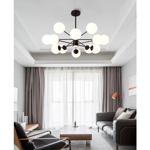 Nordic style lamps living room lamp simple modern atmosphere home creative personality restaurant light glass magic bean chandel