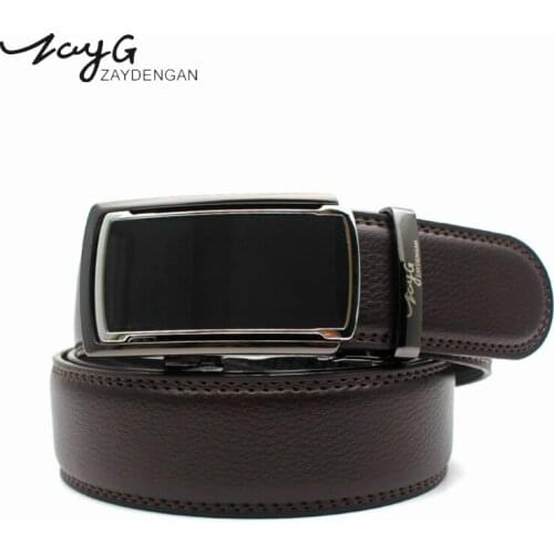 ZAYG Men Brown Black Belts For men Business Classic Belt Designer Fashion Automatic Buckle Leather Luxury Alloy Buckle Belt