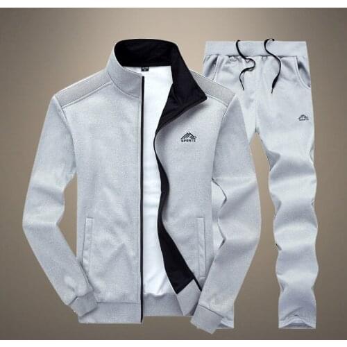 2021 Spring Autumn Mens Sports Tracksuit Outdoor Jogging Sportswear 2-piece Sets Jacket + Pants Tracksuit Male Sets EU Size 2XL