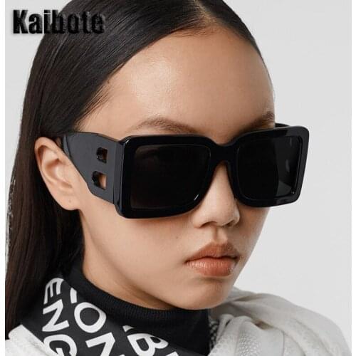 Kaibote S-97076 New Fashion B Word Sunglasses Large Frame Square High Quality Sun Eyeglasses for Women Outdoor Eyewear Female