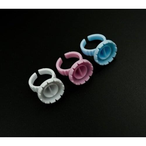 Disposable 100pcs Microblading Pigment Round Glue Rings Cups Eyelash Extension Glue Tattoo Ink Holder Grafting Lashes Tool