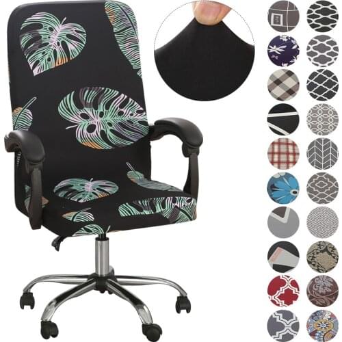 Printed Computer Chair Cover Elastic Armchair Slipcover Universal Waterproof Rotatable Office Chair Cover Home Decor
