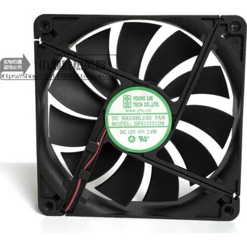Genuine DFS132512M 13025 12V 13cm 135*135*25mm 2.4w two line power supply cooling fan