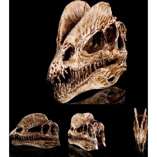Tyrannosaur Skull T-Rex Skull Gifts Lifelike Resin Crafts Dinosaur Skull Fossil Teaching Skeleton Model Home Aquarium Decor