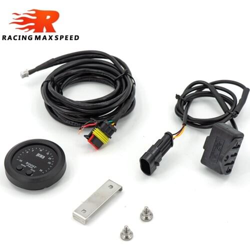 52MM S-Series Boost Gauge Ultra-Thin Round with Red Light LED Display Vacuum Gauge Turbo Boost Meter -30psi~ 35PSI