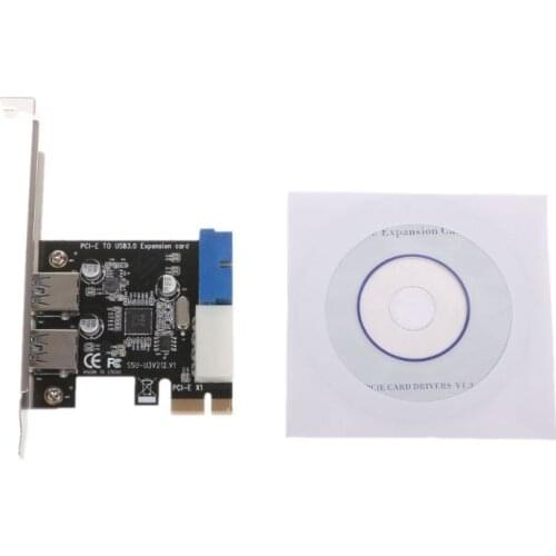 2 Ports PCI Express USB 3.0 Front Panel with Control Card Adapter 4-Pin & 20 Pin Dropship