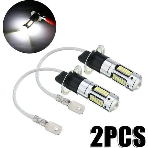 2pcs Car Auto 30SMD 4014 H3 LED Fog Lights Replacement Bulbs Day-time Running Lamp Accessories