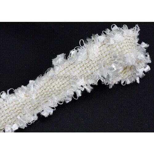40yard Craft White with Gold Thread Braided Trimming Decorated Ribbon Trim Sew On Trim 20mm T532