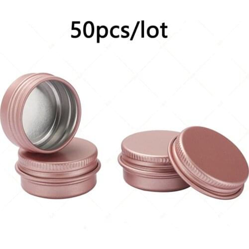 50pcs 5g 10g Empty Mini Rose Gold Aluminum Tin Cream Jar Pot Nail Art Makeup Lip Gloss Lip Balm Gloss Packaging