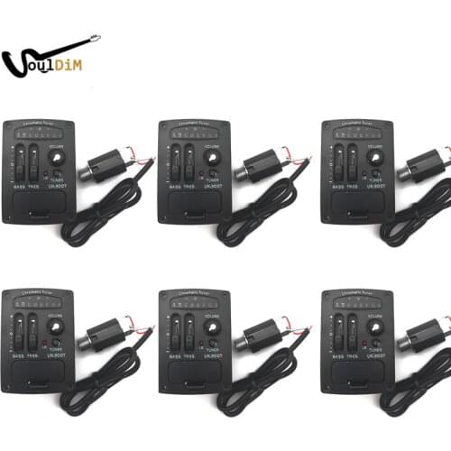6pcs UK-300T Ukulele Piezo Pickup Preamp 2 Band EQ Equalizer with Bridge Pickup Piezo Tuner System