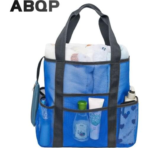 ABQP Beach Tote Bags For Women Waterproof Nylon Female Mesh Tote Bags Large Capacity Girls Summer Tote Bag With Coin Purse