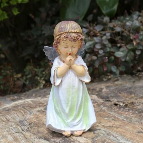 Praying Angel Girl Resin American Style Character Doll Sculptures Garden Outdoor Decoration
