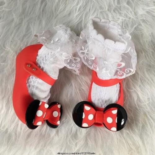 Disney Fashion Minnie Cute Cartoon Mickey Baby Jelly Shoes Toddler Girls Princess Soft Sole Sandals Shoes 21-29