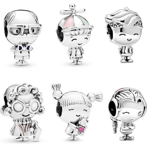 Boy Girl Grandson Granddaughter Beads for Women Jewelry Fit Original Pandora Charms Bracelet DIY Grandmother Grandfather Pulsera