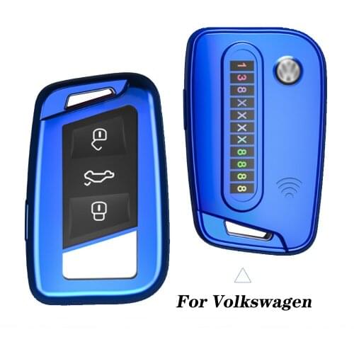 For Volkswagen for VW 2016 2017 Passat B8 Skoda Superb A7 Accessories TPU Carbon Fiber Style Car Key Case Cover Protector Shell