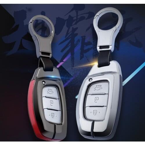 Alloy Leather Car Key Shell Cover Case For Hyundai Creta I10 I20 IX25 IX35 I30 I40 Santa Fe Verna Sonata Elantra Tucson