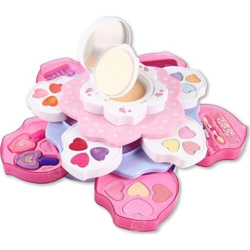 Kids Makeup Toy Girls Pretend Play Nail Polish Lipstick Eyeshadow Dressing Cosmetics Frozen Toys Set For Girls Birthday Gift