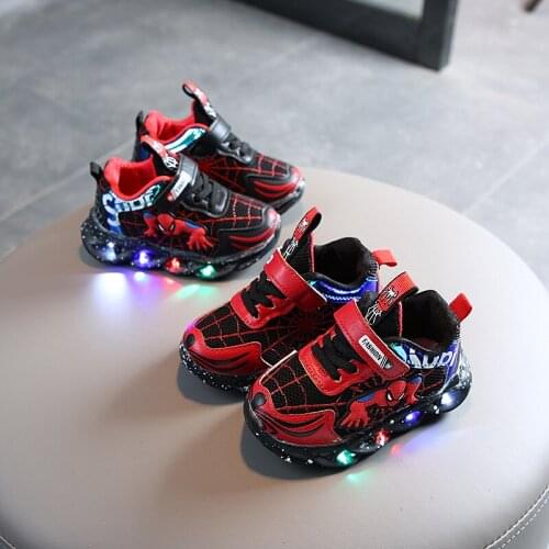 Disney childrens led lights sneakers boys girls light-soled non-slip breathable spring autumn running shoes casual shoes