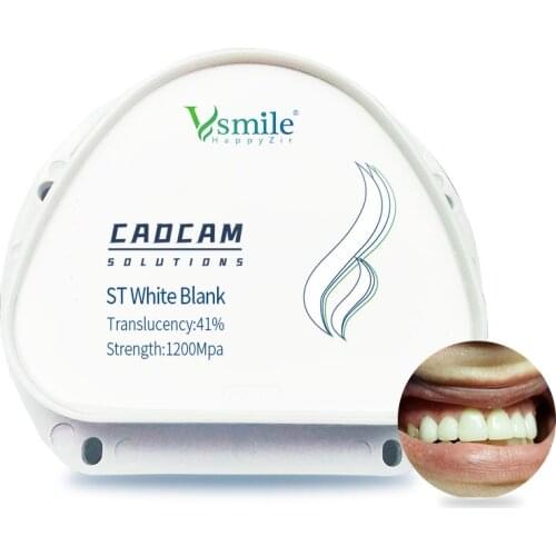 D Shaped Dental Zirconia Discs Blocks ST White with Strength 1200Mpa for Full Contour and Crown AG CADCAM Milling System