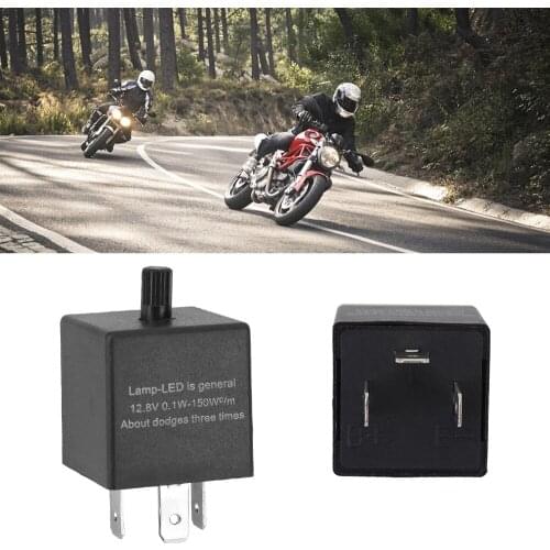 LEEPEE Blinker Flasher Relay Car Motorcycle LED Flasher Relay 12V 3pins Electronic Adjustable Freauency LED Turn Signal Light