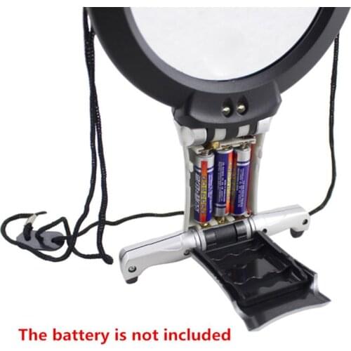 Hands Free LED Magnifier Reading Magnifying Lens Neck Wear Jewelry Loupe 100mm