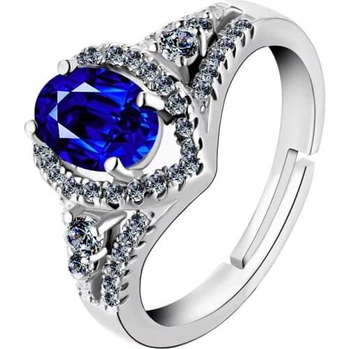 Luxury Trend Open Rings Inlay Oval AAA Cubic Zirconia Geometry Jewelry Making Womens Wedding Engagement S925 Accessories