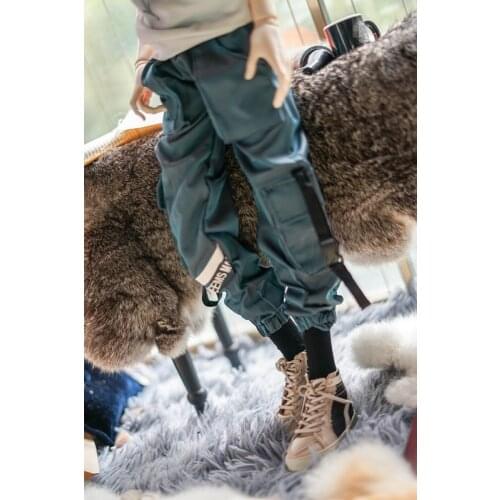 BJD Doll Suit Fits with a 1/3 1/4 Uncle Size Fashionable Laser Cargo Pants Hip Hop Bundled Pouch Pants Laser Blue and Red