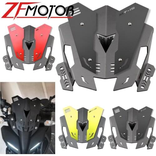 CNC Motorcycle Front Windscreen Windshield Visor Wind Deflector Screen Shield Upper Cover For YAMAHA MT15 MT-15 2019 2020 2021