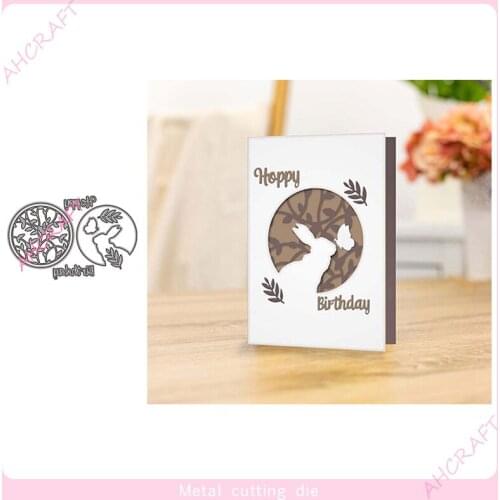 Rabbit Background Frame Metal Cutting Dies for DIY Scrapbooking Photo Album Decorative Embossing PaperCard Crafts Die2021