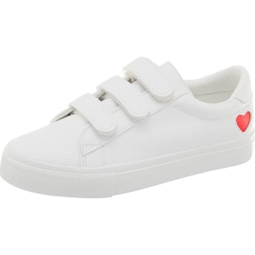 Fashion Woman Leather Shoes New Fashion Women Shoes Cute Casual High Platform PU Leather Heart Women Casual White Shoes Sneakers
