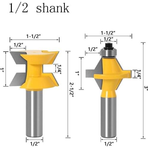 2Pcs 1/2" Shank Router Bit Set 120 Degree Woodworking Groove Chisel Cutter Tool