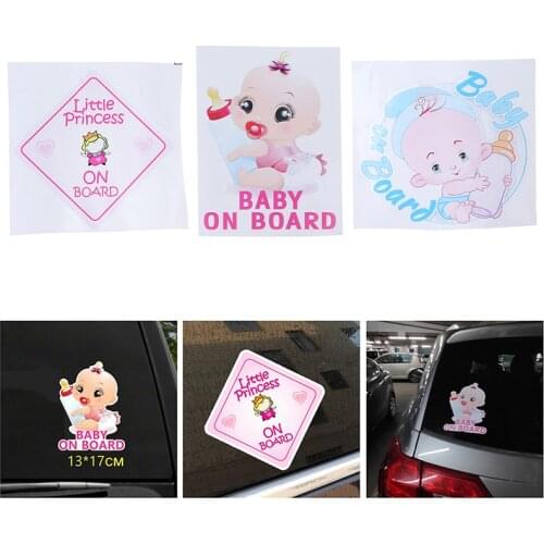 Car Stickers Baby on Board Child Warning Decals with Sucker for Car Vehicle Window Sticker Car Accessories Styling
