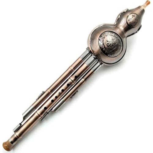 New arrival Chinese Handmade Hulusi Metal Gourd Cucurbit Flute Ethnic Musical Instrument for Beginner Music Lovers