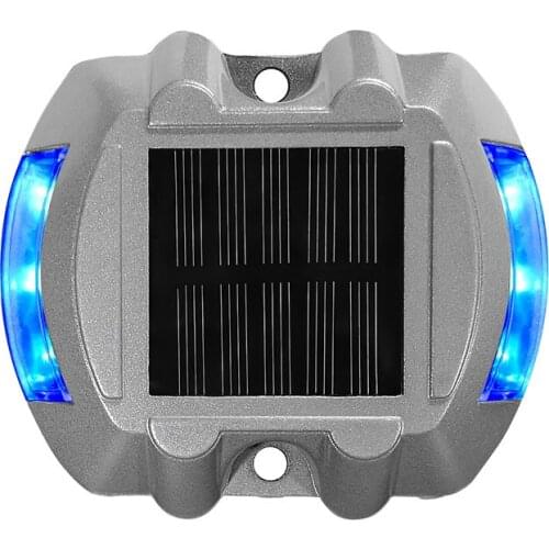 Outdoor Garden Steady Warning Pathway Lamp Brick Square Road Stud Light Path Ground Solar Power Street Deck Traffic