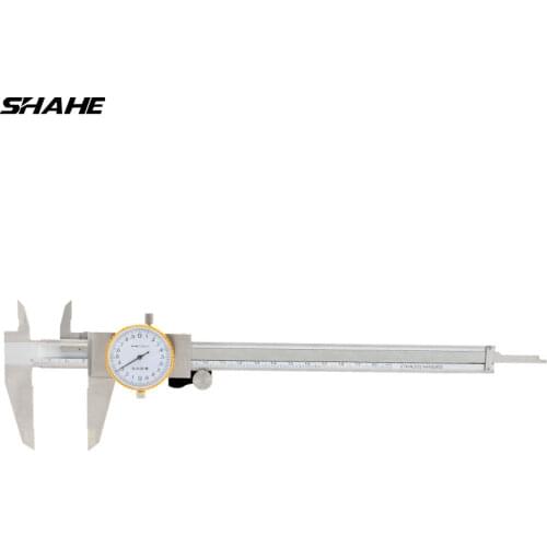 SHAHE 0-200 mm 8 inch Dial Gauge Vernier Caliper 0.02 mm Shock Proof Caliper Dial Stainless Steel Micrometer Caliper Gauge